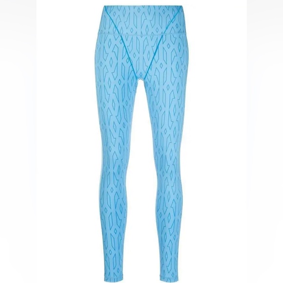 adidas x IVY PARK Sheer Monogram Leggings in Light Blue/Bright Blue - Picture 9 of 13